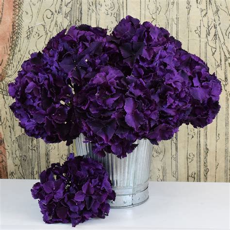 Dark purple hydrangea silk flowers. Silk-Ka Faux Flowers: Deep Purple Hydrangea Spray ...