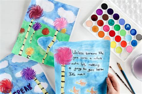 Truffula Tree Watercolor Art To Celebrate Earth Day Make And Takes