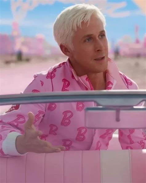 Ryan Gosling Barbie Pink Jacket Ken Pink B Jacket