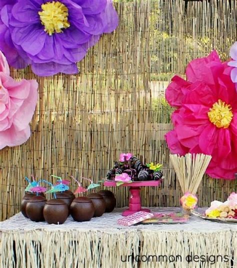 Big Paper Flowers Luau Party Decorations Hawaiian Party Theme