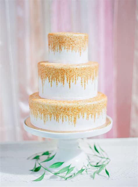 Hand Painted Gold Glitter Cake Glittercake Sparkly Cake Gold And