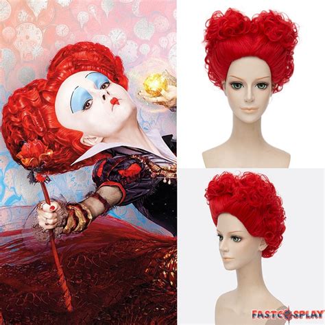 alice in wonderland 2 the red queen red cosplay wigs