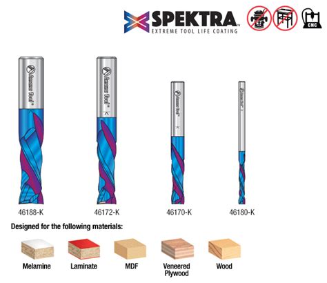 Ams 181 K 4 Piece Spektra™ Extreme Tool Life Coated Compression Spiral