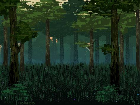 Forest Pixel Art Wallpaper Wallpaperin