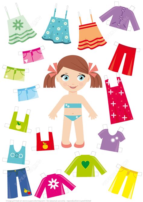 Printable puzzlesword puzzles for kids help reinforce spelling lessons. Little Girl Paper Doll with Summer Clothes Set | Free ...