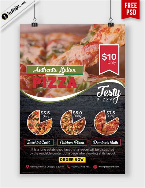 free pizza restaurant customizable design flyer psd templates indiater