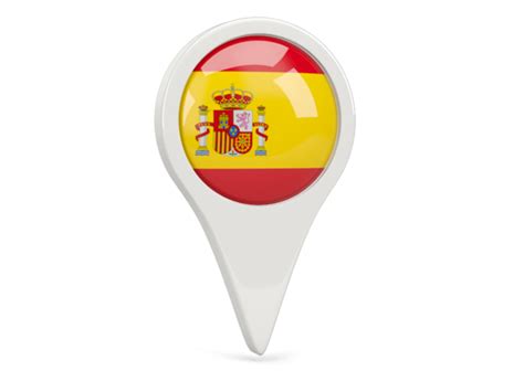 Round Pin Icon Illustration Of Flag Of Spain