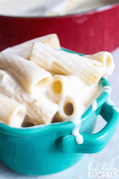 In large saucepan, stir together cream cheese, parmesan cheese, butter and milk over low heat until smooth. Cream Cheese Garlic Alfredo | High Heels and Grills