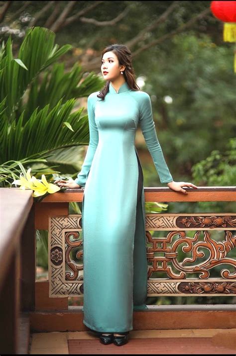 Blue Ao Dai Vietnamese Silk Long Dress With Pants 0102 Etsy