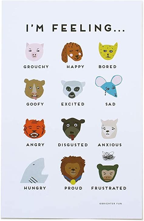 Brighter Fun Animal Feelings Poster — Tig And Peach