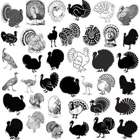 Turkey Svg Bundle Farm Animals Svg Turkey Silhouette Turkey Etsy