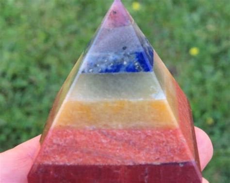 7 Chakra Pyramid Chakra Stone Pyramid Rainbow Crystal Etsy