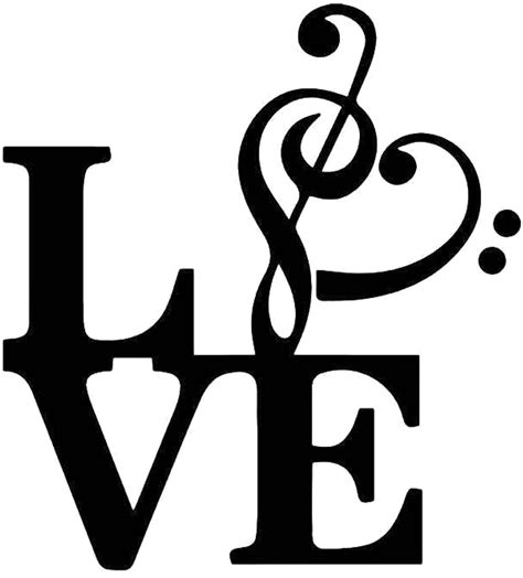 Love Music Note Symbol Vinyl Sticker
