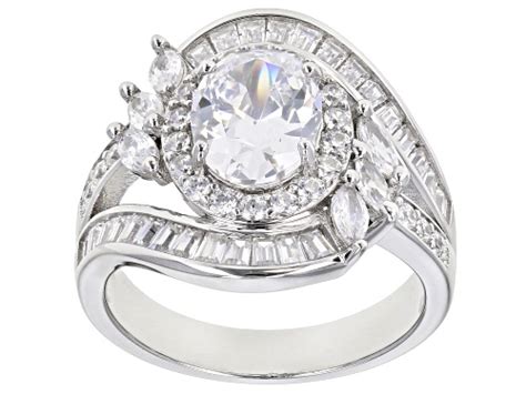 Bella Luce 495ctw Rhodium Over Sterling Silver Ring 347ctw Dew