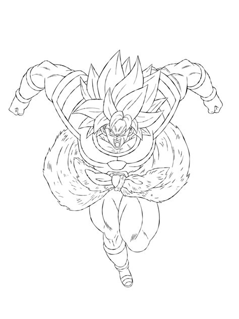 Super Saiyan Broly Dragon Ball Z Coloring Pages Thekidsworksheet