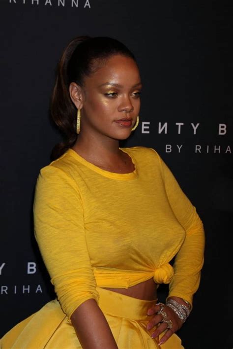 Rihanna In See Through Yellow Outfit For Fenty Beauty Nyfw Launch 4