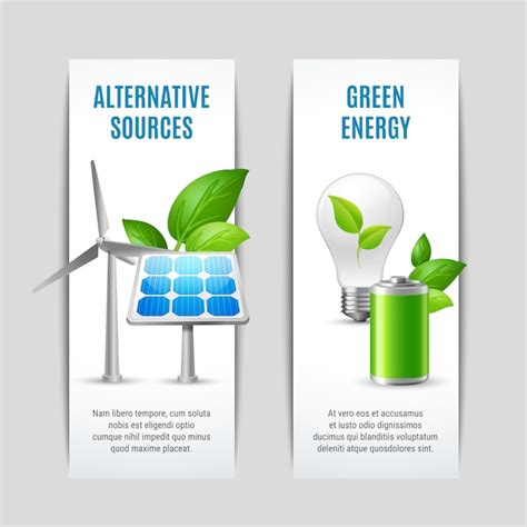 Free Vector Alternative Sources And Green Energy Banners