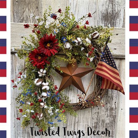 13 3/4 w x 36 h.decorate now, pay later with country door credit! Patriotic wreath, 4th of July wreath, Fourth of July decor ...