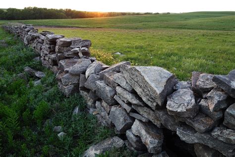 A Failing Rock Wall In The Prairie Of Chase County Kansas Photo By
