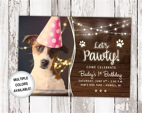 Etsy Dog Birthday Invitations Health
