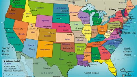mapa de estados unidos con sus estados y capitales tamaño completo ex