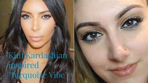 Kim Kardashian Turquoise Vibe Inspired Eyeliner Youtube