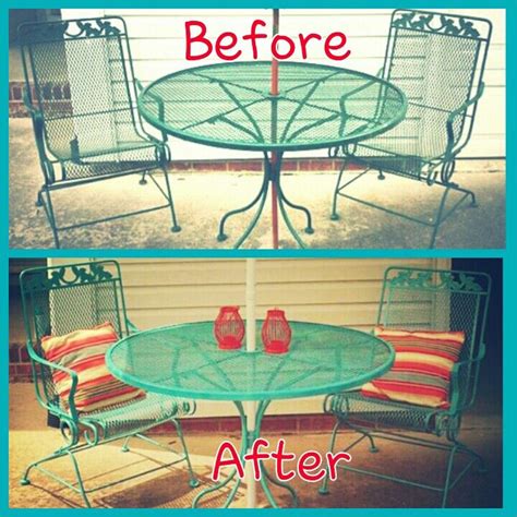 Diy Painted Wrought Iron Iron Patio Furniture Upcycled Furniture
