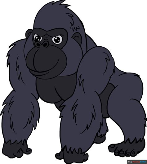 How To Draw A Cartoon Gorilla Easy Drawing Guides