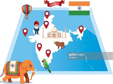 Cartoon Map Of India High Res Vector Graphic Getty Images