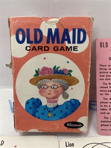 Vintage Whitman Old Maid Playing Card Game Deck 4109 Includes Instruction Card Ebay