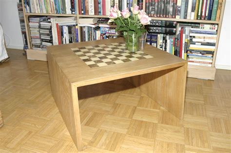 The table dimensions, when fully assembled are, 30.5 tall, with the tabletop being 31 x 31. Jeremy Dallyn. Joiner Puuseppä: Chessboard coffee table ...