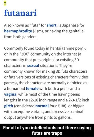 Futanari Also Known As Futa For Short Is Japanese For Hermaphrodite