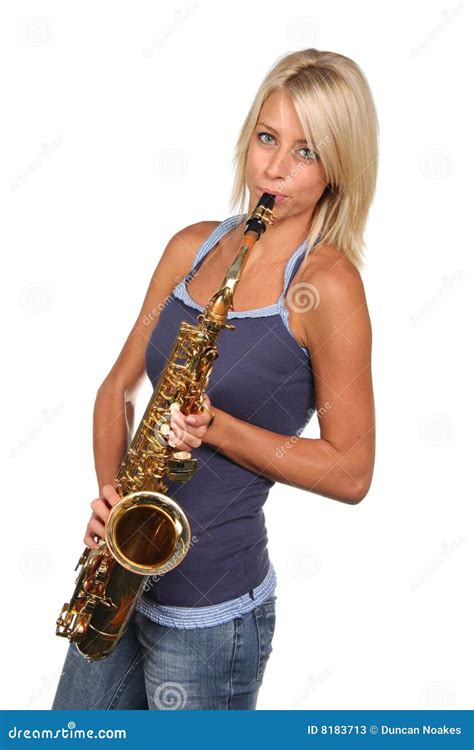beautiful saxophone player stock image image of light 8183713