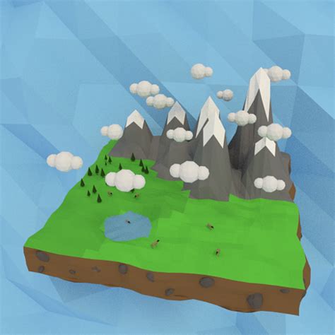 Low Poly Mountains Free Vr Ar Low Poly 3d Model Cgtrader