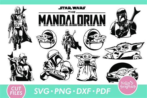 Mandalorian And Baby Yoda Bundle Star Wars Dxf Cricut Svg Etsy