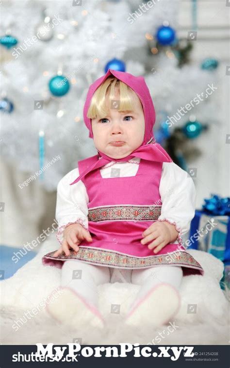Stock Photo Baby Girl In A Suit Of Masha From Russian Cartoon Masha And