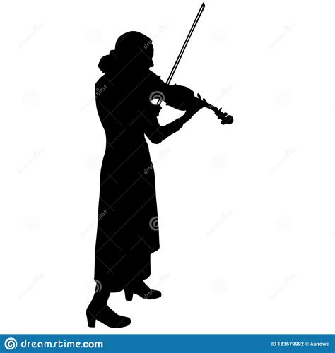 Silhouettes A Musician Violinist Playing The Violinon A White
