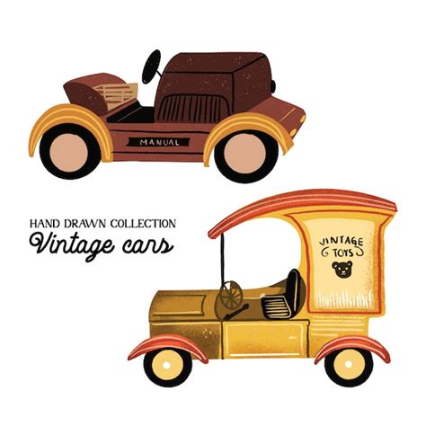 Premium Vector Vintage Cars Hand Drawn Collection