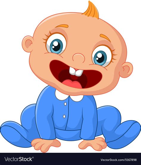Baby Boy Cartoon Images Cartoon Baby Boy Lachen Stock Vektor Art Und
