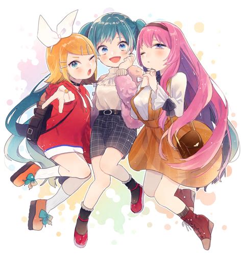 Hatsune Miku Kagamine Rin And Megurine Luka Vocaloid Drawn By