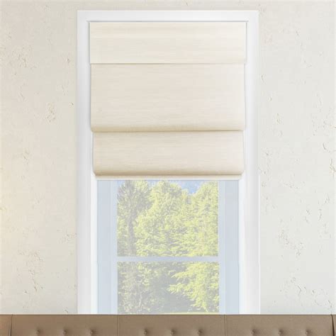 Chicology Privacy And Natural Woven Cordless Double Layered Roman Shades