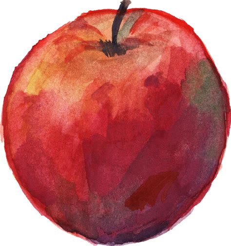 6 Watercolor Apple Png Transparent