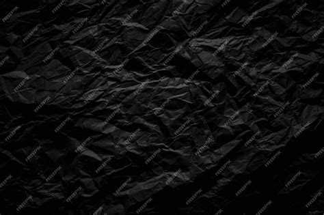 Premium Photo Dark Black Crumpled Paper Close Up Texture