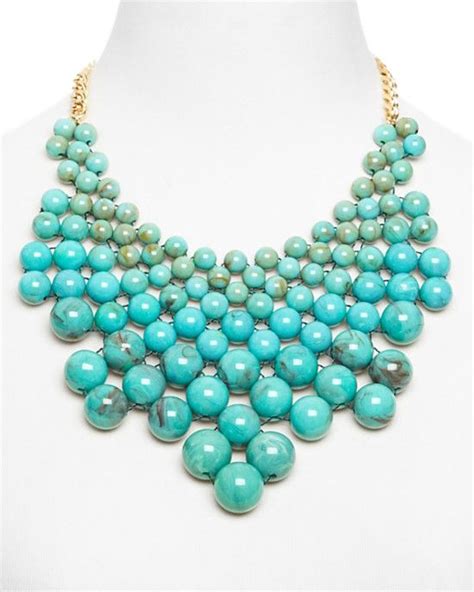 Turquoise Bubble Bib Statement Necklace Bib Jewelry Aqua Jewelry
