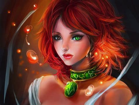 1080p Free Download Ginger Hair With Green Eyes Arts Hair Red Fantasy Head Ginger