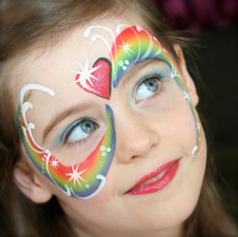 Rainbow Face Painting Idea By Pixie Face Painting And Portraits Halloween Schminken Schminken