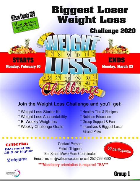 Biggest Loser Weight Loss Challenge 2020 — Wcigov