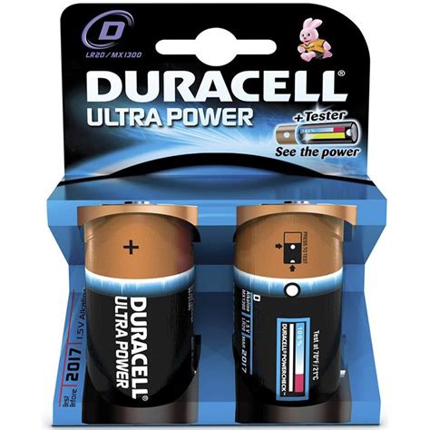 Duracell Ultra Power D Cell Lr20 Mx1300 Alkaline Batteries Pack