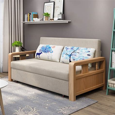Wooden Sofa Convertible Bed