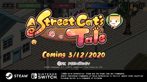 Nintendo Switch Steam 「a Street Cats Tale」 Launch Trailer Youtube